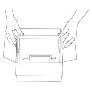 Verpackungsvorgang Polster aufgelegt