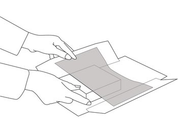 Verpackungsvorgang 1 Produkt fixiert