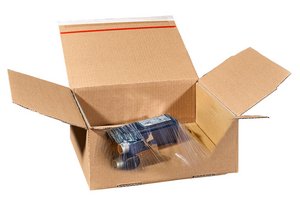 transparente Einsicht in Karton mit Produkt