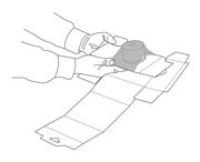 Verpackungsvorgang Flügel umklappen