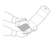Verpackungsvorgang Seiten hochgeklappt